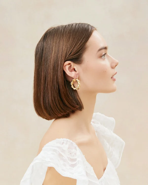 Shop Atticus Gold Twisted Hoop Earrings Event Essentials | Jessie Loves