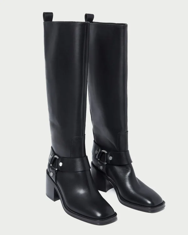 Hot Audrey Black Tall Engineer Boot Boots