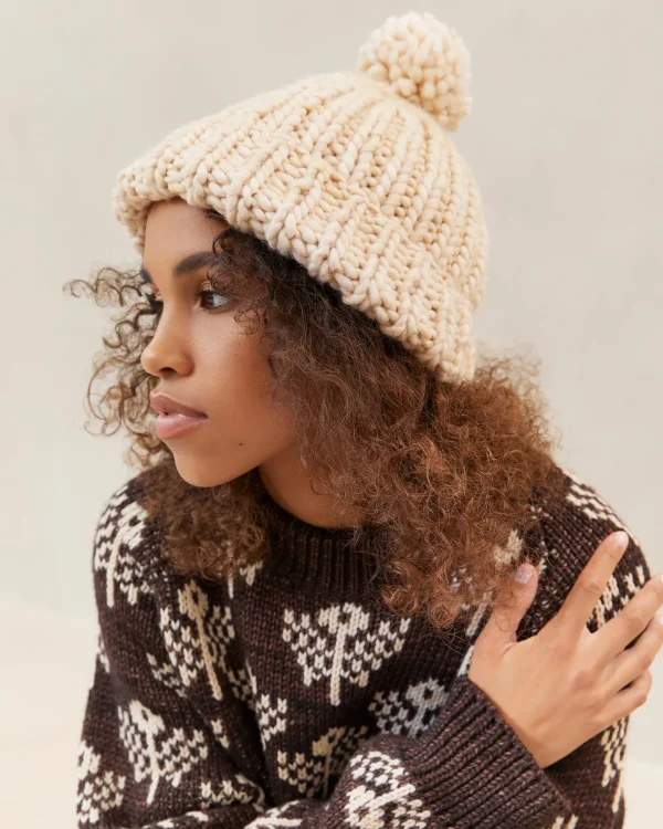Hot Ava Knit Pompom Hat Accessories