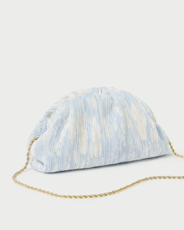 Discount Bailey White Pleated Dome Clutch SOMETHING BLUE | Event Essentials