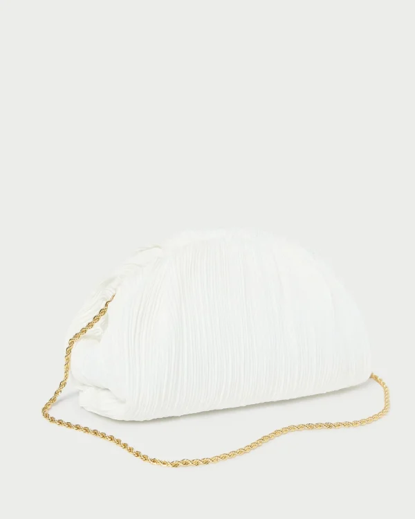 Discount Bailey White Pleated Dome Clutch SOMETHING BLUE | Event Essentials