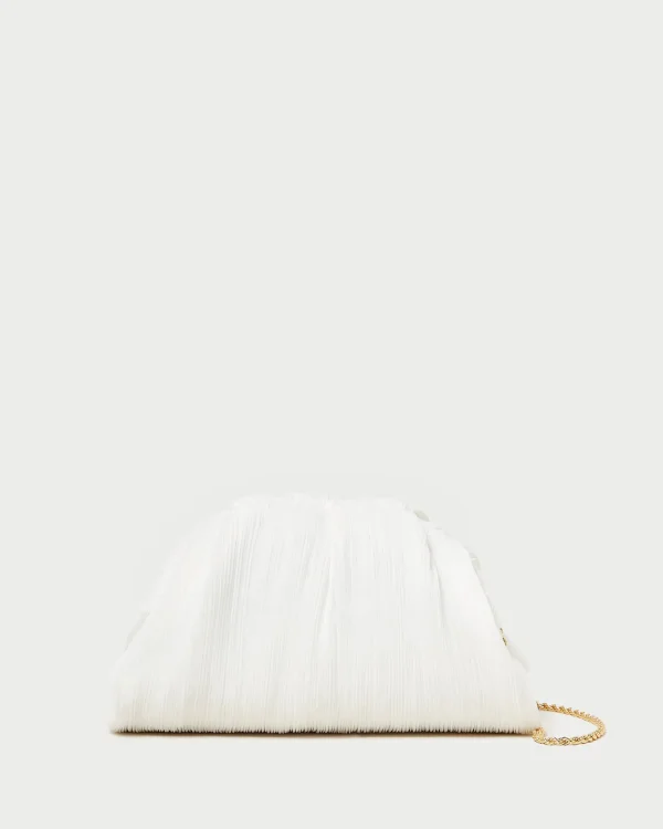Discount Bailey White Pleated Dome Clutch SOMETHING BLUE | Event Essentials