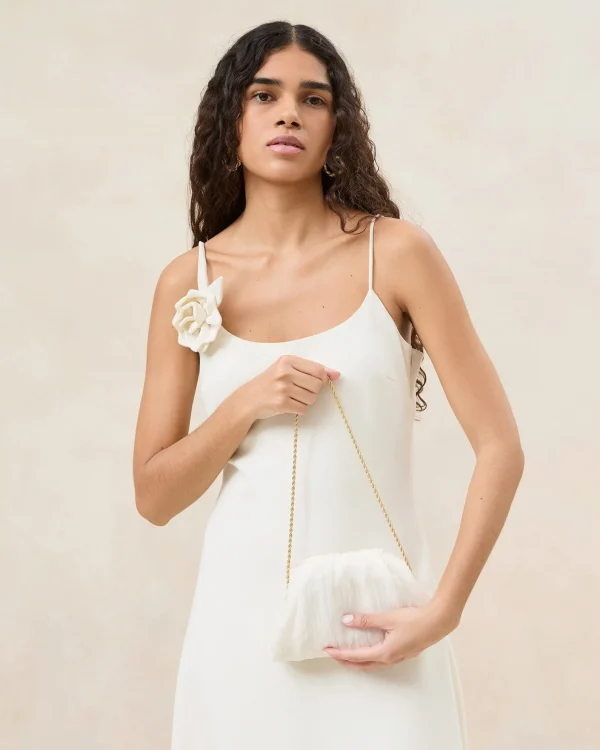 Discount Bailey White Pleated Dome Clutch SOMETHING BLUE | Event Essentials