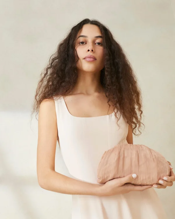 Discount Bailey White Pleated Dome Clutch SOMETHING BLUE | Event Essentials
