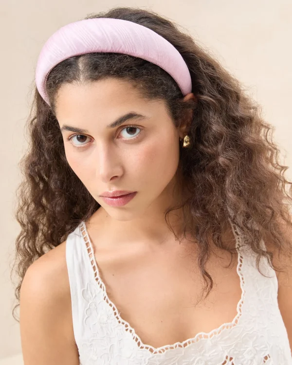 Discount Bellamy Pink Moiré Puffy Headband Accessories