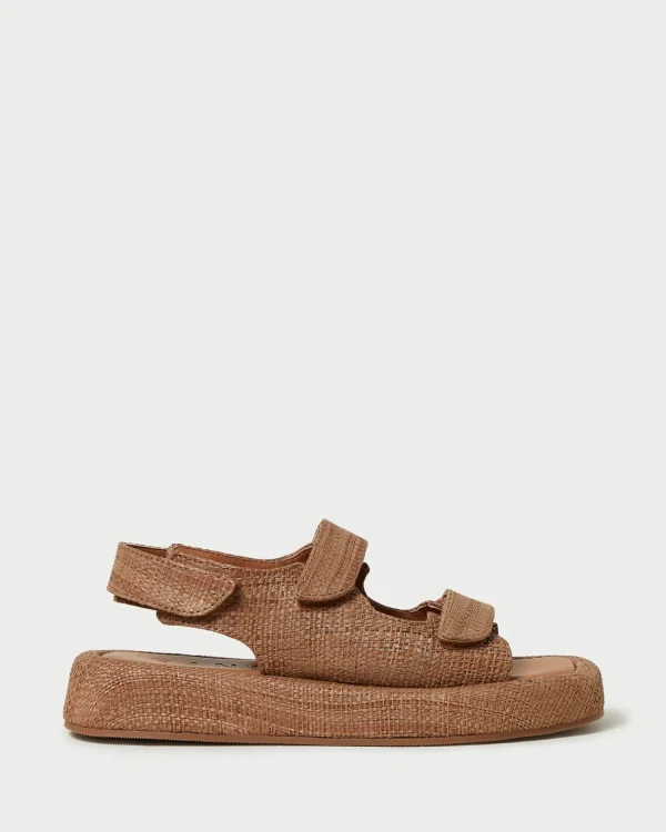 Store Blaise Raffia Platform Sandal Flat Sandals