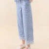 Discount Blake Blue Gingham Embroidered Pant Matching Sets | Bottoms