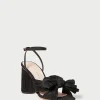 New Camellia Pleated Bow Heel Heeled Sandals