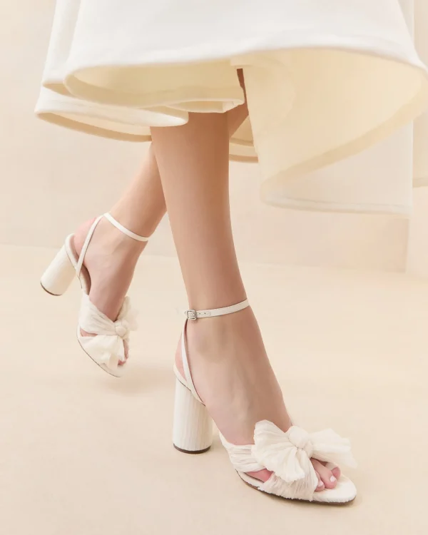 Best Camellia Pleated Bow Heel SOMETHING BLUE | FOR THE BRIDE