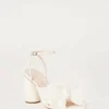 Store Camellia Pearl Pleated Bow Heel FOR THE BRIDE | Heeled Sandals