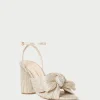 Cheap Camellia Pleated Bow Heel FOR THE BRIDE | Heeled Sandals