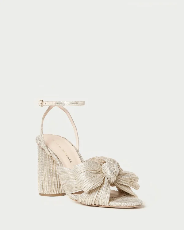 Cheap Camellia Pleated Bow Heel FOR THE BRIDE | Heeled Sandals