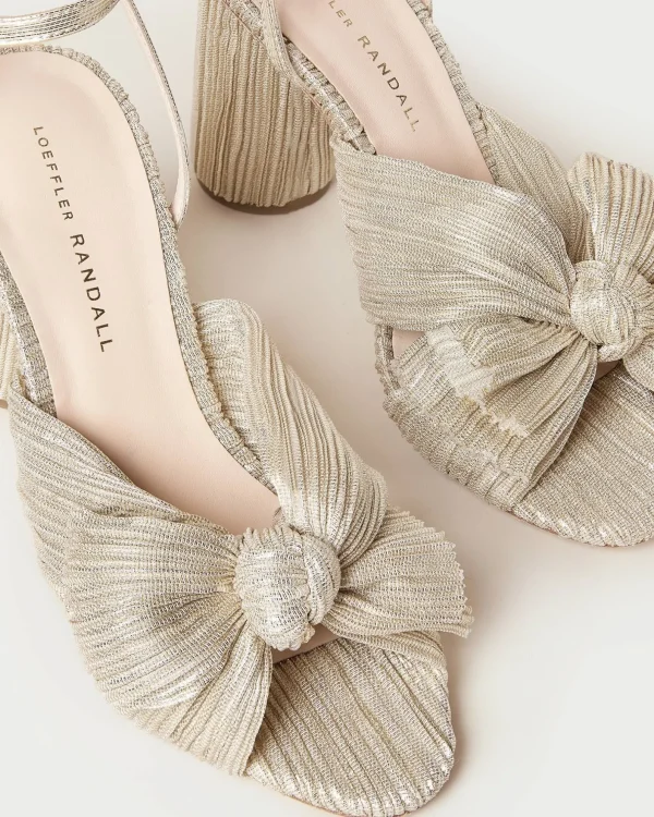 Cheap Camellia Pleated Bow Heel FOR THE BRIDE | Heeled Sandals
