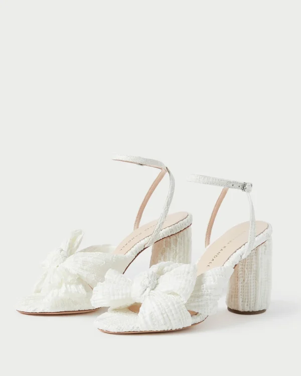 Cheap Camellia White Lace Bow Heel SOMETHING BLUE | FOR THE BRIDE