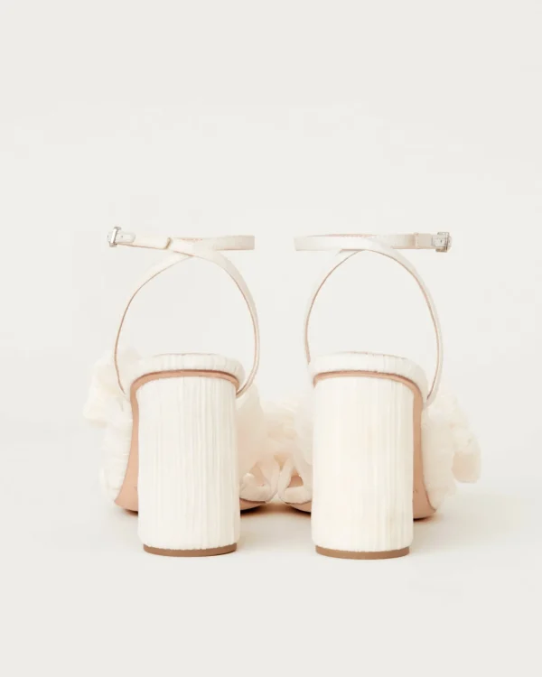 Clearance Camellia Pleated Bow Heel SOMETHING BLUE | FOR THE BRIDE