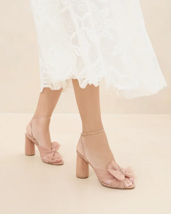Clearance Camellia Pleated Bow Heel SOMETHING BLUE | FOR THE BRIDE
