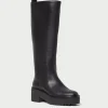 Fashion Carlee Black Tall Lug Boot Boots