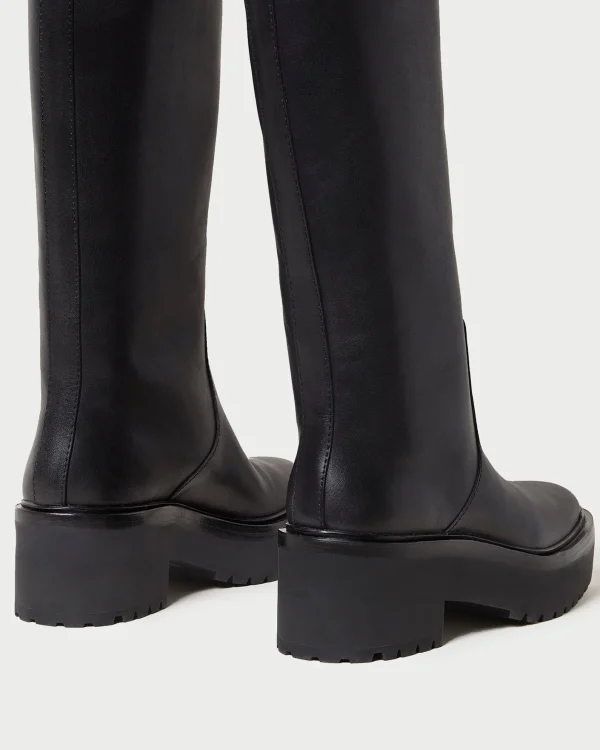 Fashion Carlee Black Tall Lug Boot Boots