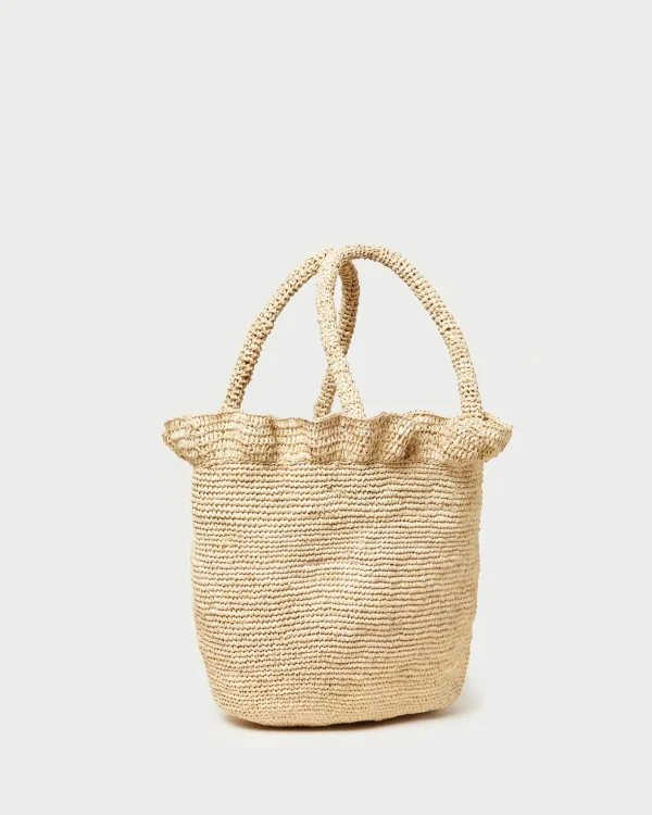 Clearance Cyrus Natural Ruffled Woven Tote Event Essentials | Totes