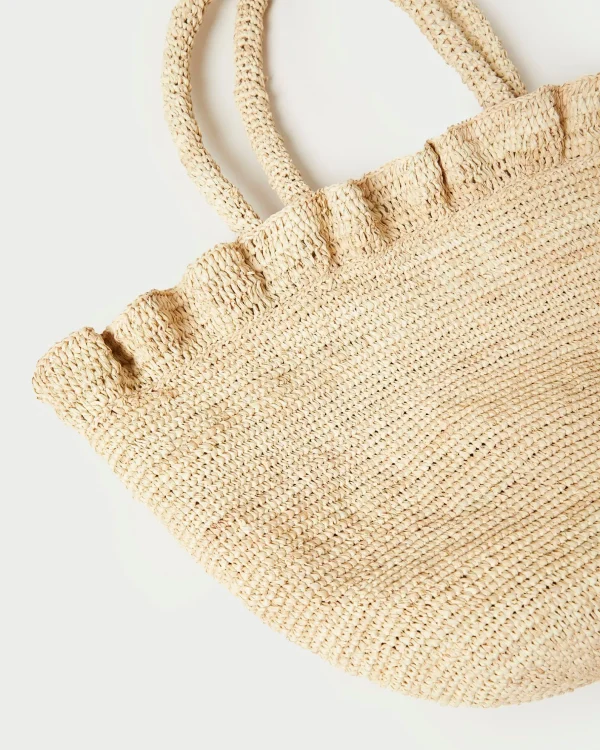 Clearance Cyrus Natural Ruffled Woven Tote Event Essentials | Totes