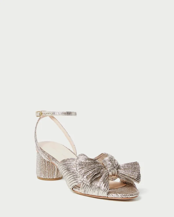 Flash Sale Dahlia Black Pleated Bow Heel Heeled Sandals