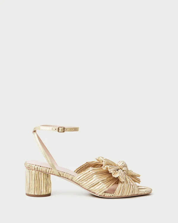 Flash Sale Dahlia Black Pleated Bow Heel Heeled Sandals