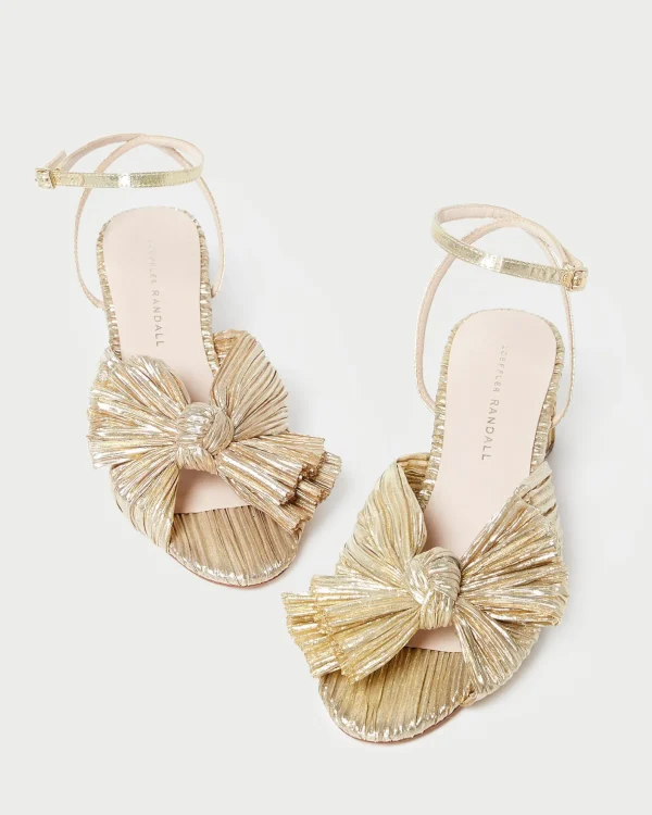 Flash Sale Dahlia Black Pleated Bow Heel Heeled Sandals