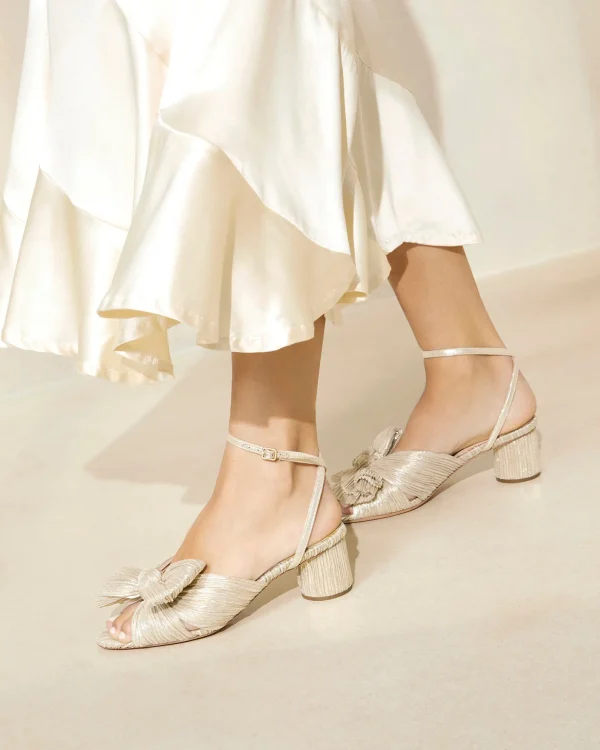 Flash Sale Dahlia Black Pleated Bow Heel Heeled Sandals