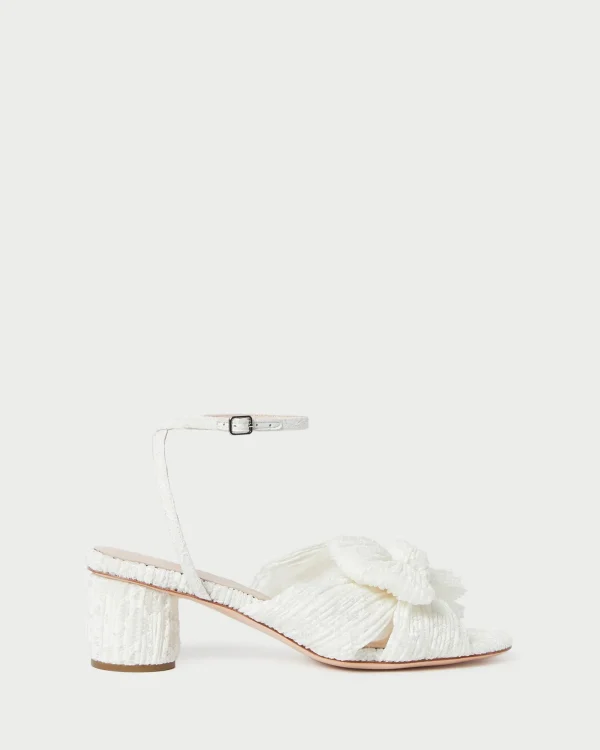 Flash Sale Dahlia Black Pleated Bow Heel Heeled Sandals