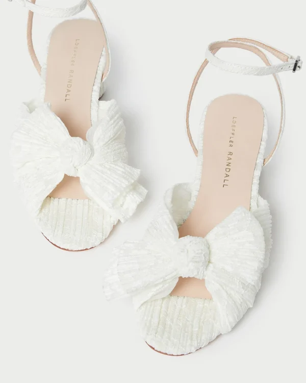 Flash Sale Dahlia Black Pleated Bow Heel Heeled Sandals