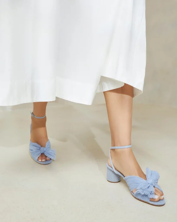 Fashion Dahlia Pleated Bow Heel SOMETHING BLUE | FOR THE BRIDE