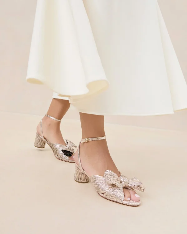 Fashion Dahlia Pleated Bow Heel SOMETHING BLUE | FOR THE BRIDE