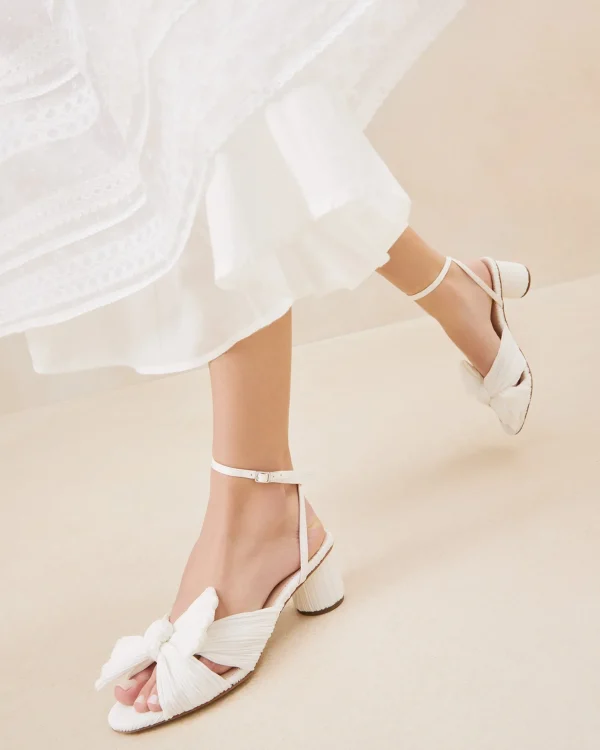 Fashion Dahlia Pleated Bow Heel SOMETHING BLUE | FOR THE BRIDE