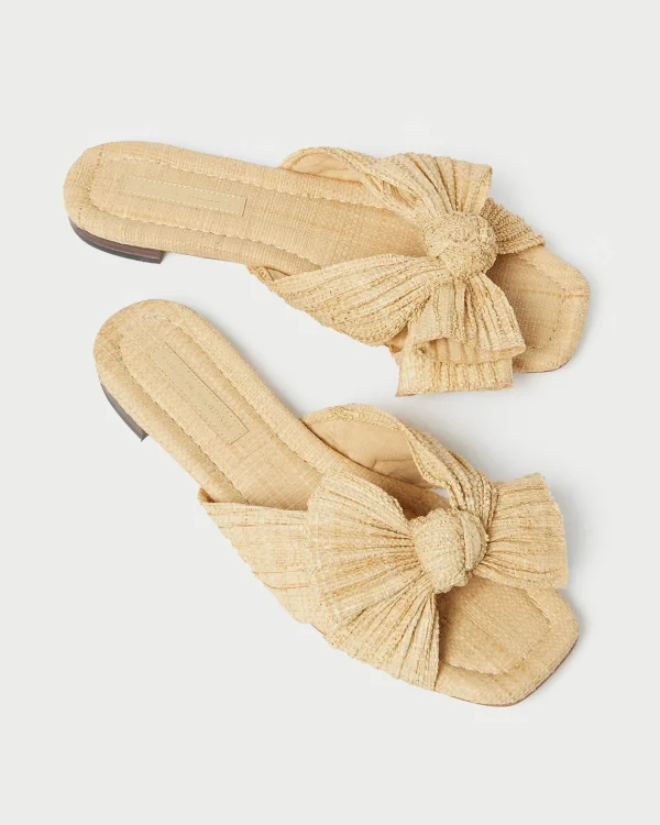 Cheap Daphne Bow Slide Flat Sandals