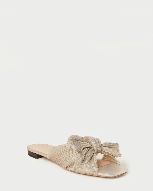 Cheap Daphne Bow Slide Flat Sandals