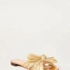 Discount Daphne Pleated Bow Slide Flat Sandals