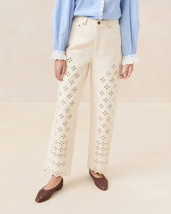 Fashion Demi Natural Embroidered Pant Casual Staples | Vacation Shop