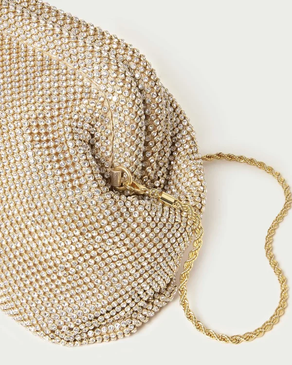 Clearance Doreen Gold Diamanté Frame Pouch Clutches