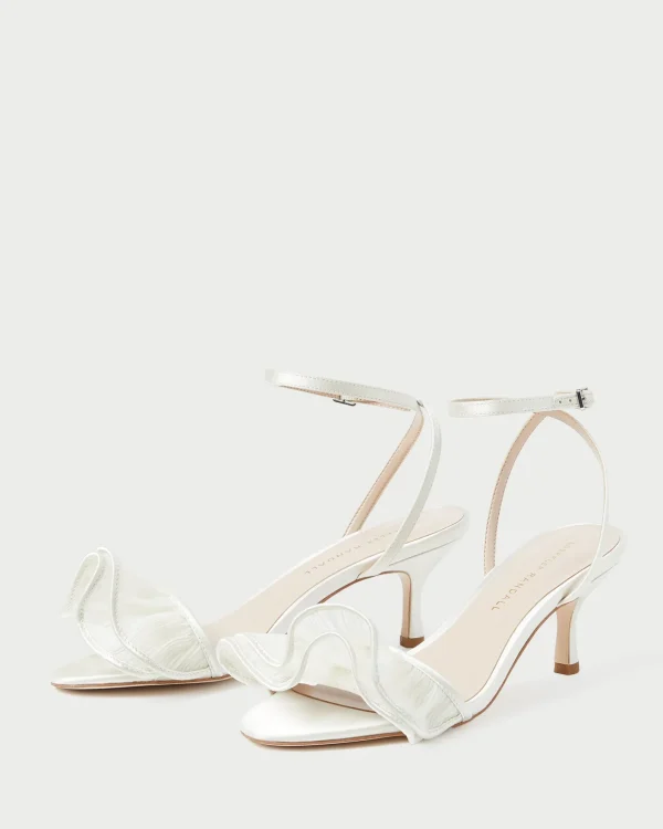 Outlet Elena Pearl Pleated Ruffle Sandal FOR THE BRIDE | Heeled Sandals