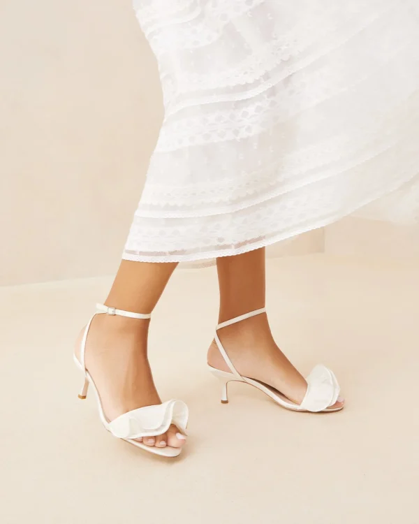 Outlet Elena Pearl Pleated Ruffle Sandal FOR THE BRIDE | Heeled Sandals