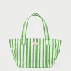 Best Ellis Green Stripe Packable Tote Jessie Loves | Totes