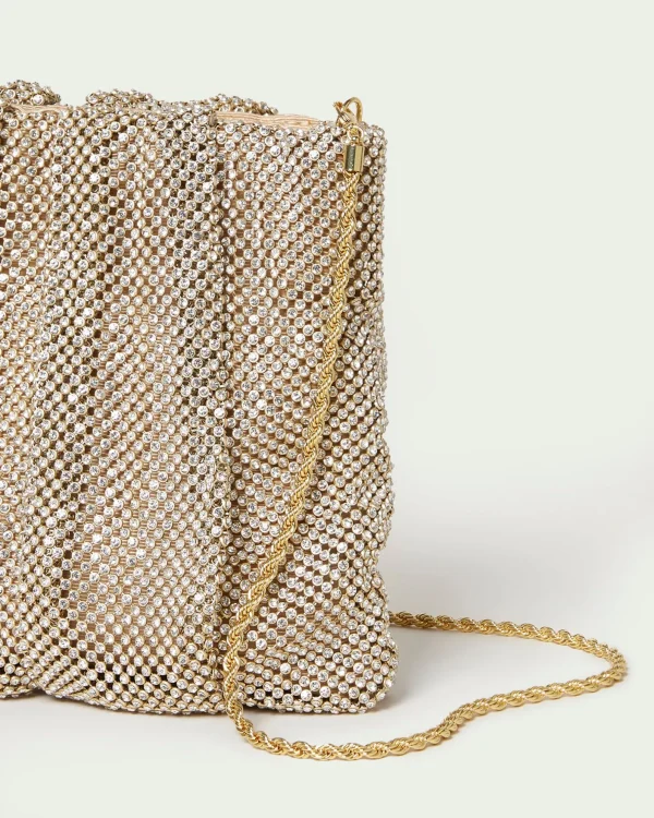 Sale Ember Gold Diamanté Gathered Clutch FOR THE GUESTS | FOR THE BRIDE