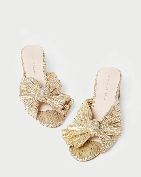 Best Emilia Pleated Bow Heel Heeled Sandals