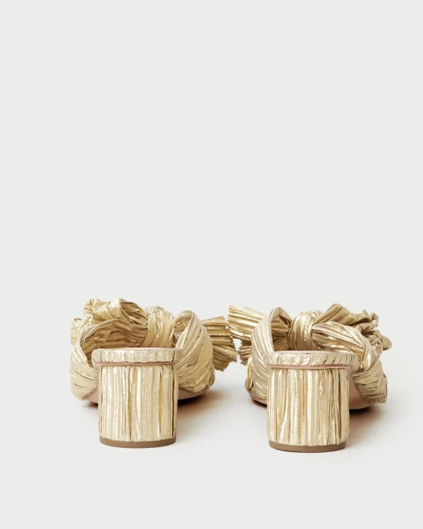Best Emilia Pleated Bow Heel Heeled Sandals