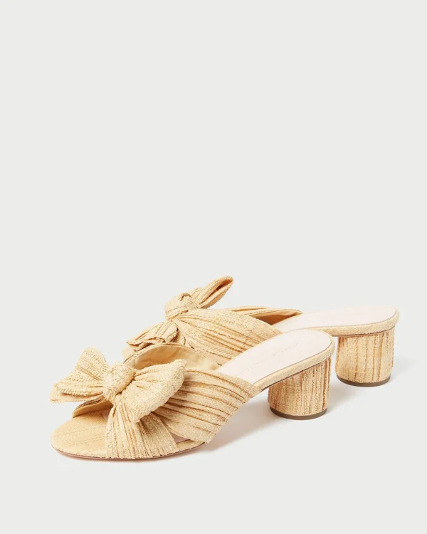 Best Emilia Pleated Bow Heel Heeled Sandals