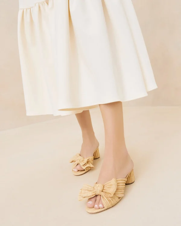 Best Emilia Pleated Bow Heel Heeled Sandals