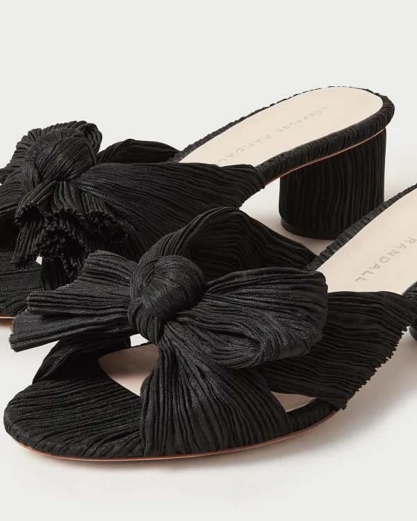 Best Emilia Pleated Bow Heel Heeled Sandals