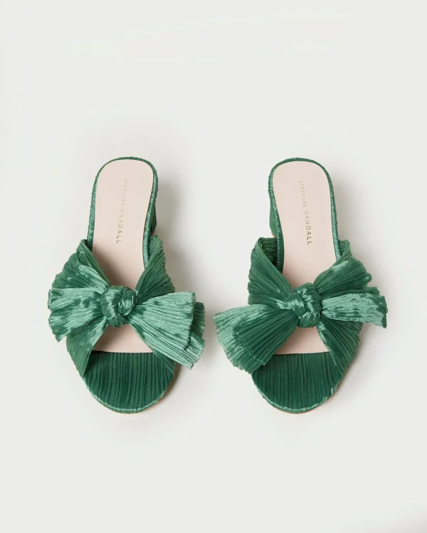 Best Emilia Pleated Bow Heel Heeled Sandals
