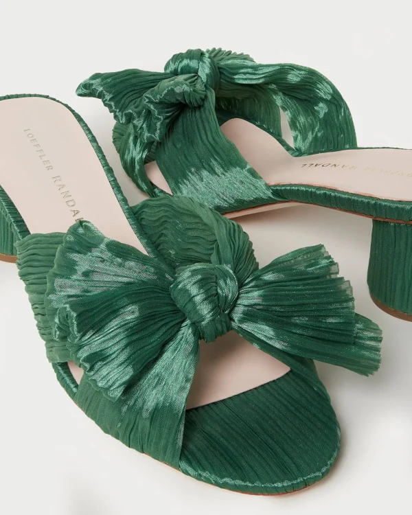 Best Emilia Pleated Bow Heel Heeled Sandals
