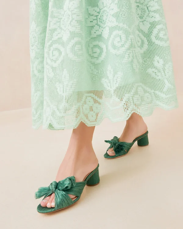 Best Emilia Pleated Bow Heel Heeled Sandals